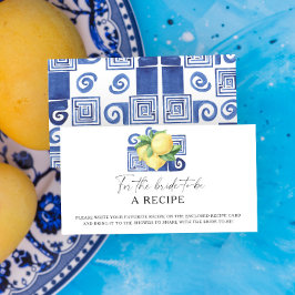 Tarjeta De Recepción Limón Cítrico - Receta para la futura novia