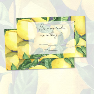 Tarjeta De Recepción Limón de cítricos - Adivinen cuántos cañones de ju