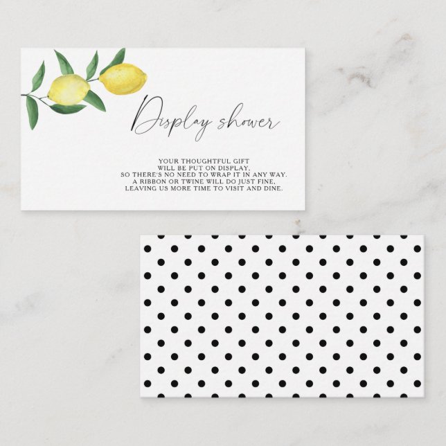 Tarjeta De Recepción Limón de cítricos: ducha de pantalla (Anverso / Reverso)