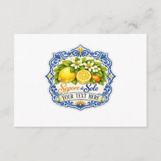 Tarjeta De Recepción Limon Mediterráneo de Azulejo – Arte acuarela con