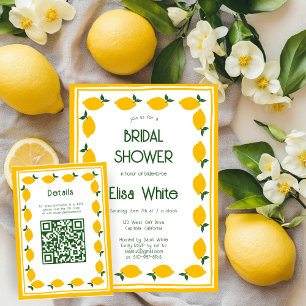 Tarjeta De Recepción Limonada de Limoncello Código QR Personalizado Des