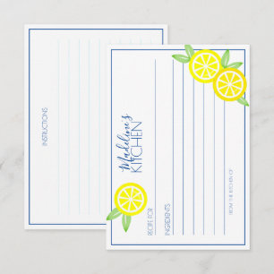 Tarjeta De Recepción limonada SUMMER CITRUS ducha de novia RECIPE 