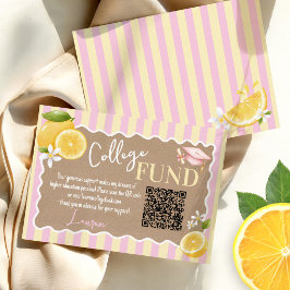 Tarjeta De Recepción Limones recien graduados Fondo para la universidad