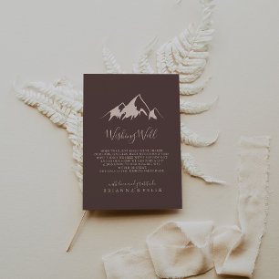 Tarjeta De Recepción Limpia boda en el campo montañoso deseando lo mejo