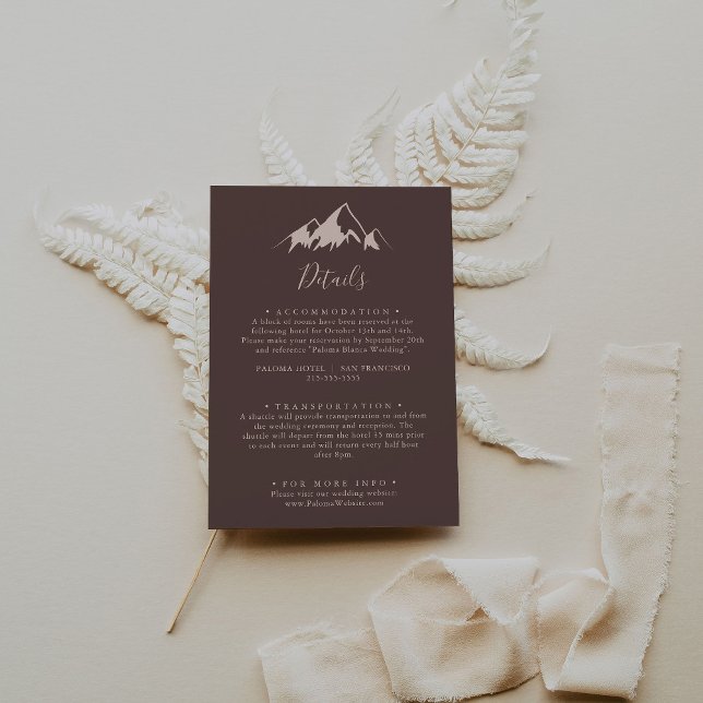 Tarjeta De Recepción Limpiar detalles de la boda en el campo de montaña (Subido por el creador)