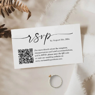 Tarjeta De Recepción Limpie simplemente el código QR del sitio web RSVP
