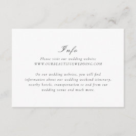 Tarjeta De Recepción Limpio matrimonio elegante en blanco y negro