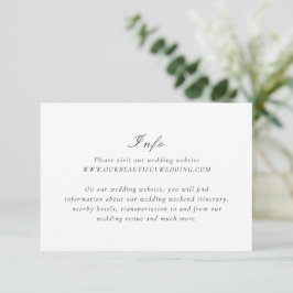 Tarjeta De Recepción Limpio matrimonio elegante en blanco y negro