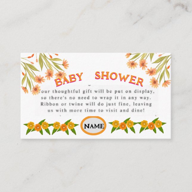 Tarjeta De Recepción linda ducha de bebé de primavera (Anverso)