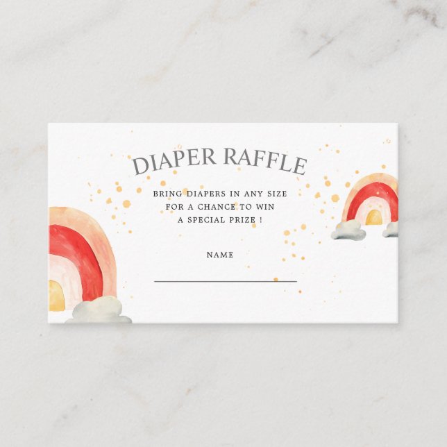 Tarjeta De Recepción lindo boleto de rifa de barro arco iris diaper (Anverso)