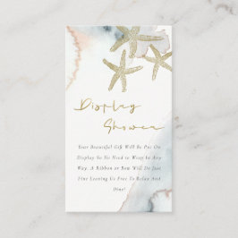 Tarjeta De Recepción Lindo Estrellas de Mar Doradas Azules Exposición R
