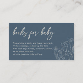 Tarjeta De Recepción Línea Azul de Flores Silvestres de Topaz Libros de