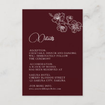 Línea de arte floral blanco boda borgoña