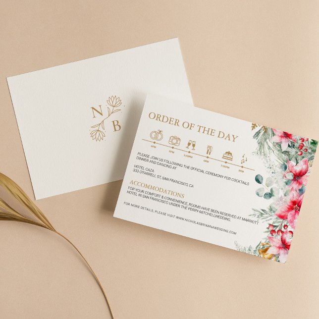 Tarjeta De Recepción Línea de tiempo Boda de Navidades de la vegetación (Subido por el creador)