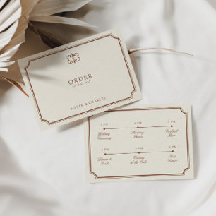 Tarjeta De Recepción Línea de tiempo de los Bodas clásicos de Terracott