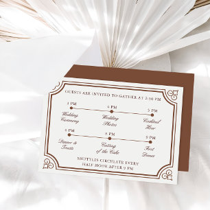 Tarjeta De Recepción Línea de tiempo de los Bodas clásicos de Terracott