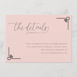 Tarjeta De Recepción Líneas Geométricas Rosa Elegantes