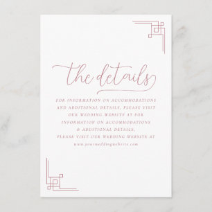 Tarjeta De Recepción Líneas Geométricas Rosadas Elegantes