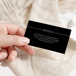 Tarjeta De Recepción Líneas modernas | Detalles del Boda negro oscuro
