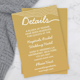 Tarjeta De Recepción Líneas onduladas blancas de oro boda Elegante Mini