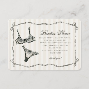 Tarjeta De Recepción Lingerie Black Shower Panties Por Favor Invite Ins