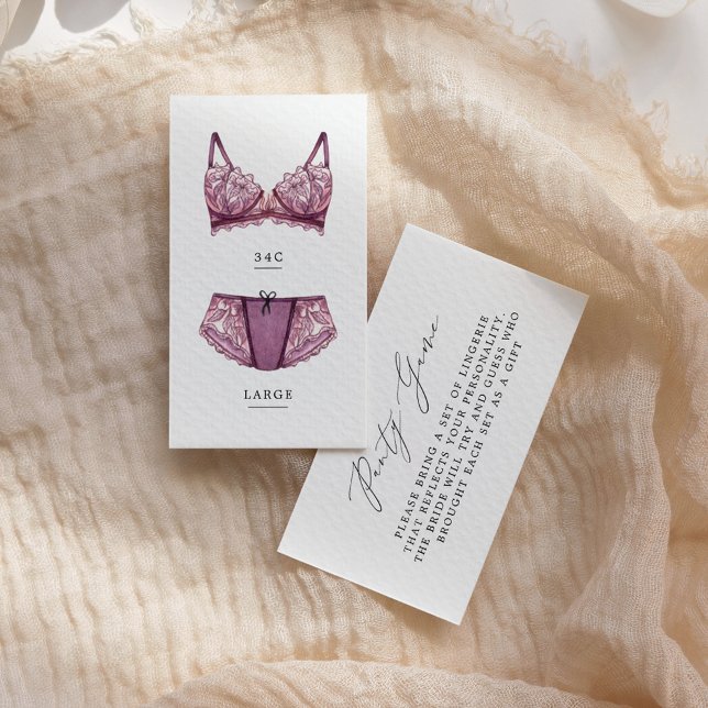 Tarjeta De Recepción Lingerie Bridal Shower Panty Game Insert (Subido por el creador)