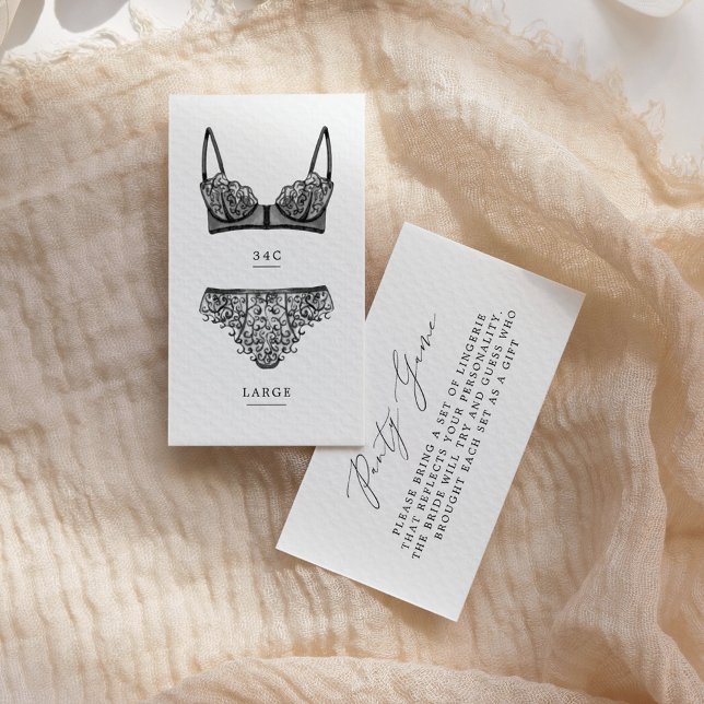Tarjeta De Recepción Lingerie Bridal Shower Panty Game Insert (Subido por el creador)