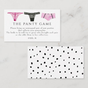 Tarjeta De Recepción Lingerie Panties Game Bridal Shower