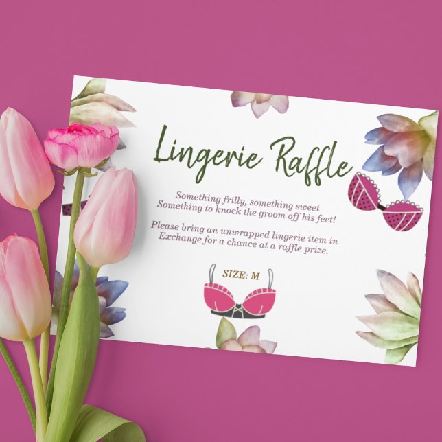 Tarjeta De Recepción Lingerie Raffle Bridal Shower (Add playful excitement to your bridal shower)
