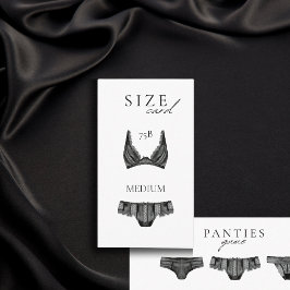 Tarjeta De Recepción Lingerie Shower Size Card Black Lace