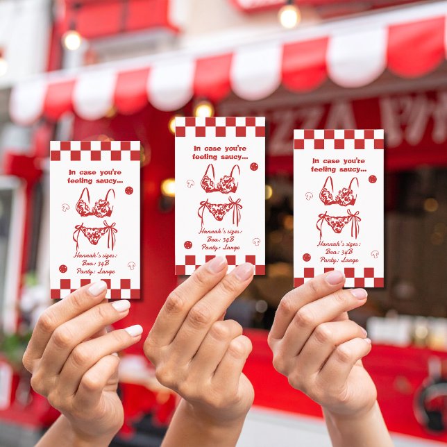 Tarjeta De Recepción Lingerie Size Pizza Bachelorette Weekend card (Subido por el creador)