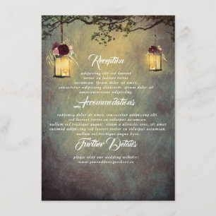 Tarjeta De Recepción Linterna ilumina a invitado de información de Boda