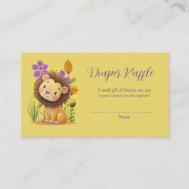 Tarjeta De Recepción Lion Cub Baby Shower Diaper Raffle Tickets
