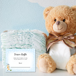 Tarjeta De Recepción Lion Cub Blue Diaper Raffle Juego de Baby Shower