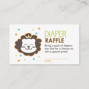 Tarjeta De Recepción Lion Diaper Raffle Ticket