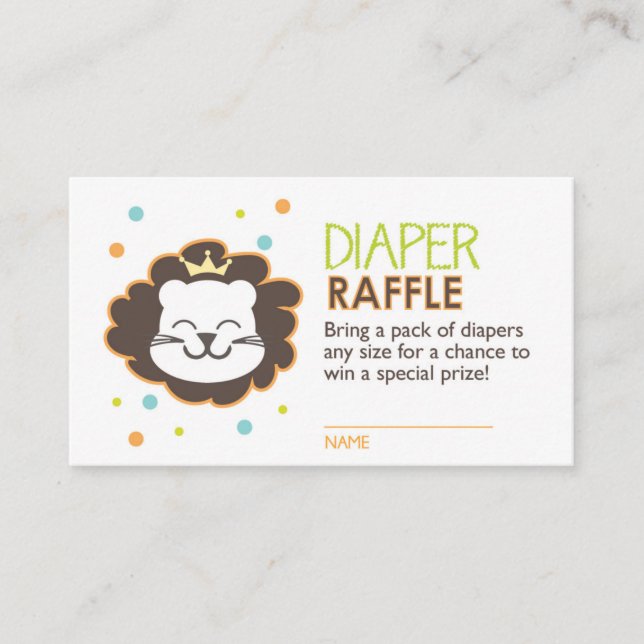 Tarjeta De Recepción Lion Diaper Raffle Ticket (Anverso)