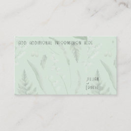 Tarjeta De Recepción Lirio del Valle con Helechos || Verde Salvia Perso
