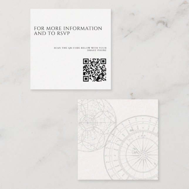 Tarjeta De Recepción Listo para quitar el Boda de código QR (Anverso / Reverso)