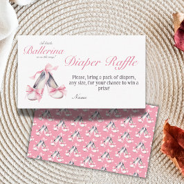Tarjeta De Recepción Little Ballerina Pink Bow Chica Baby Shower Diaper