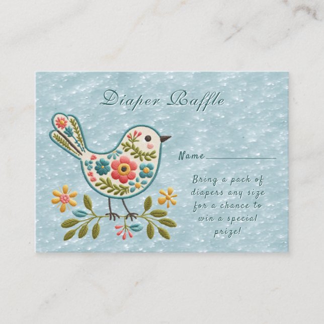 Tarjeta De Recepción Little Bird Floral Green Lees Baby Shower (Anverso)