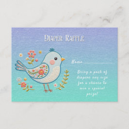 Tarjeta De Recepción Little Blue Bird Floral Baby Shower