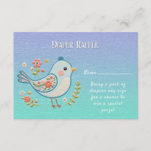 Tarjeta De Recepción Little Blue Bird Floral Baby Shower