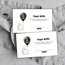 Tarjeta De Recepción Little Boo Balloon Diaper Raffle Baby Shower
