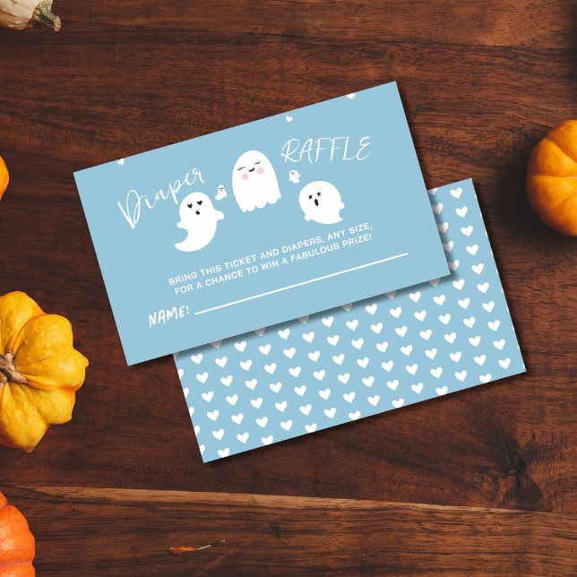 Tarjeta De Recepción Little Boo Blue Halloween Baby Diaper Raffle (Subido por el creador)