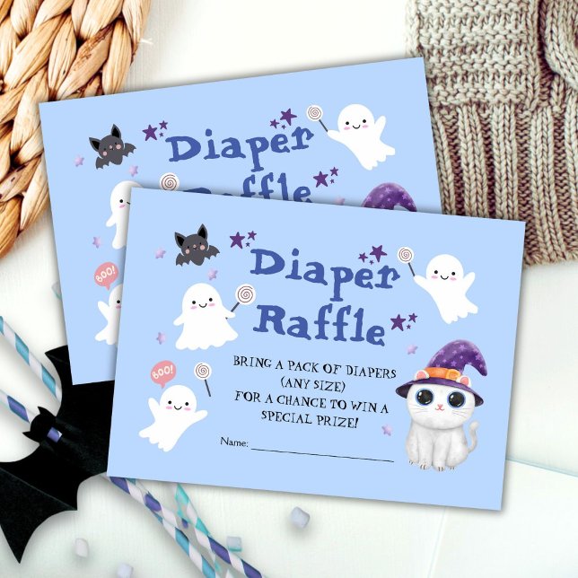 Tarjeta De Recepción Little Boo Boy Halloween Baby Shower Diaper Raffle (Subido por el creador)