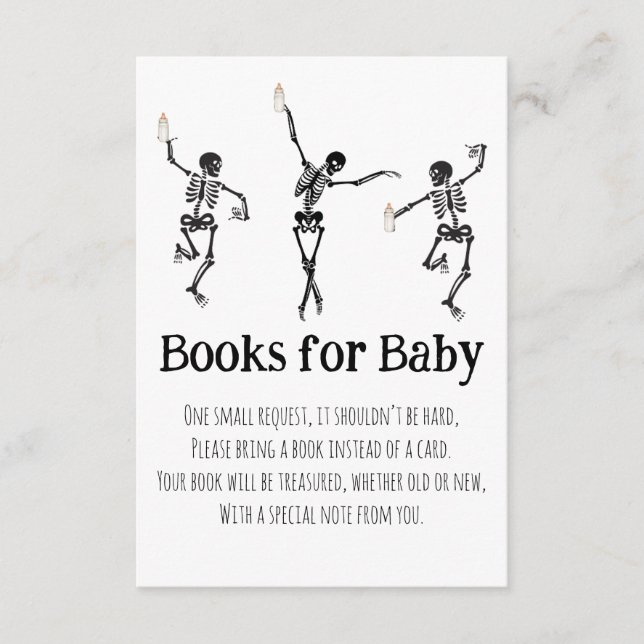 Tarjeta De Recepción Little Boo Dancing Skeletons Books for Baby Insert (Anverso)