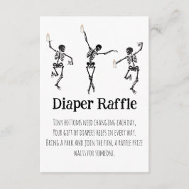 Tarjeta De Recepción Little Boo Dancing Skeletons Diaper Raffle Insert