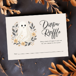 Tarjeta De Recepción Little Boo Ghost Baby Shower Diaper Raffle