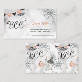 Tarjeta De Recepción Little Boo Ghost Fall Baby Shower Diaper Raffle