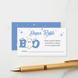Tarjeta De Recepción Little Boo Halloween Baby Shower Diaper Raffle